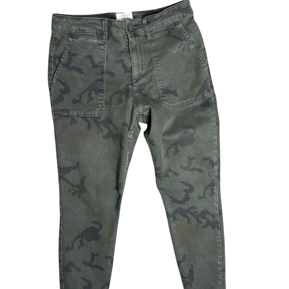Sanctuary Pants Womens 28 Camo‎ Surplus Green Skinny Zipper Stretch - Picture 1 of 6